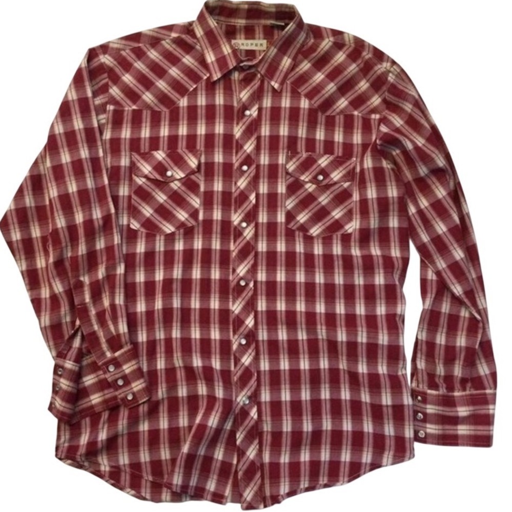 Roper Western Shirt Mens XL Plaid Pearl Snap Country Cowboycore Rodeo Rancher
